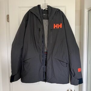 Helly Hansen Men's Dark Grey Ski Jacket, Size Large